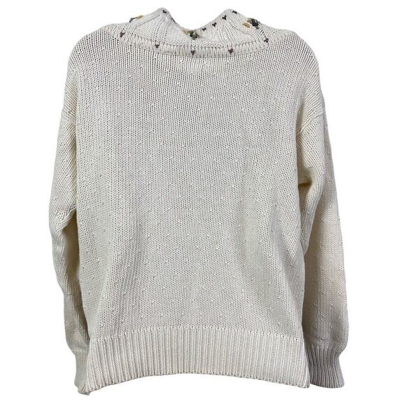 Van Heusen Womens Hand Embroidered Vintage Pointelle Chunky Knit Sweater sz S - Picture 14 of 16